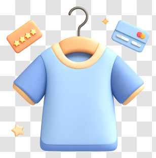 Shopping Experience - Blue T-Shirt Icon On Hanger Transparent PNG