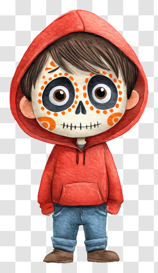 Día De Los Muertos Boy - Cute Boy With Skull Facepaint Transparent PNG