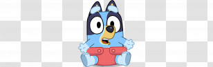 Bluey - Cartoon Dog Character Sitting Transparent PNG