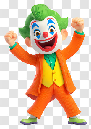 Playful Clown - Happy Red-Suited Clown Illustration Transparent PNG