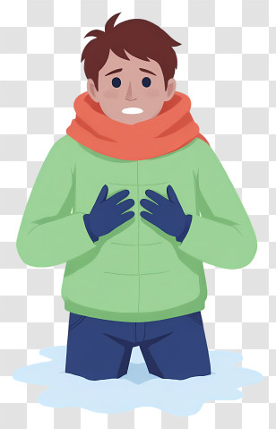 Freezing Boy - Boy In Cold Water Transparent PNG