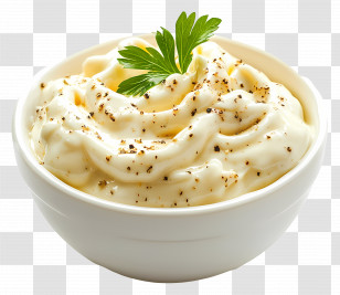 Mayonnaise Bowl - Bowl Of Creamy Mayonnaise Transparent PNG
