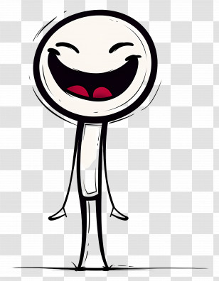 Happy Stick Figure - Joyful Stick Figure Character Transparent PNG