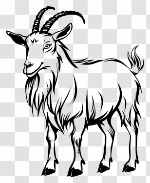 Goat - Detailed Goat Sketch Transparent PNG