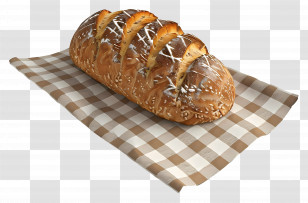 Brown Bread - Sliced Whole Grain Bread Loaf On Checkered Towel Transparent PNG