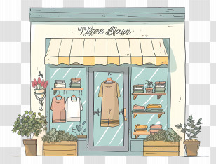 Fashion Boutique - Charming Clothing Storefront Transparent PNG