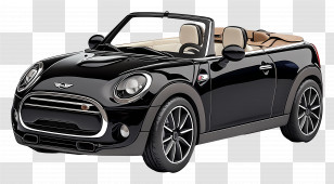 Black Convertible Car - Black Convertible Mini Car Transparent PNG