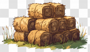 Stack Of Hay - Stack Of Hay Bales In A Field Transparent PNG