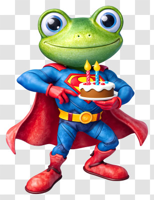Frog Superman - Birthday Frog Superhero Transparent PNG