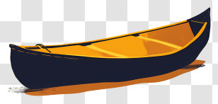 Canoe - Yellow And Black Canoe Illustration Transparent PNG