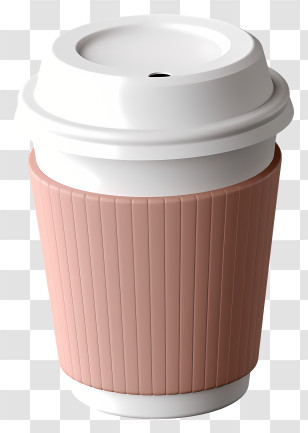 Pink Plastic Cup - Takeaway Coffee Cup Transparent PNG