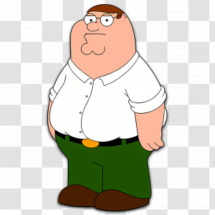 Family Guy - Funny Cartoon Character In White Shirt Transparent PNG