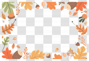 Autumn Background - Fall Leaves Frame For Seasonal Decoration Transparent PNG