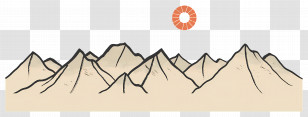 Mountain Outline - Mountain Landscape With Rising Sun Transparent PNG