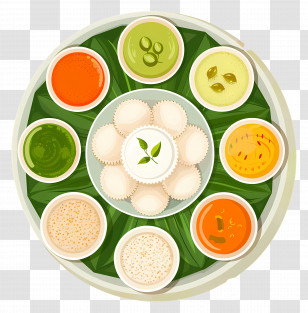 Idli - Traditional South Indian Idli With Chutney Transparent PNG