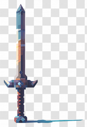 Pixel Sword - Abstract Sword With Shadow Transparent PNG