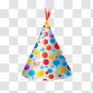 Birthday Hat - Colorful Polka-Dot Party Hat Transparent PNG