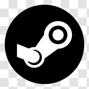 Steam Logo - Black And White Steam Gaming Platform Logo Transparent PNG