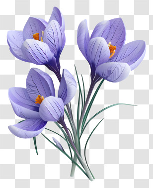 Crocus - Purple Crocus Flower Illustration Transparent PNG