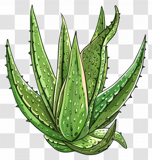 Aloe Vera Plant Illustration - Aloe Vera Plant Illustration In Green Transparent PNG