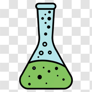 Erlenmeyer Flask - Cartoon Glass Flask With Green Liquid Transparent PNG