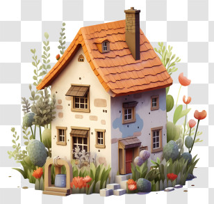 Thatched Roof Cottage - Charming Cottage With Garden Transparent PNG
