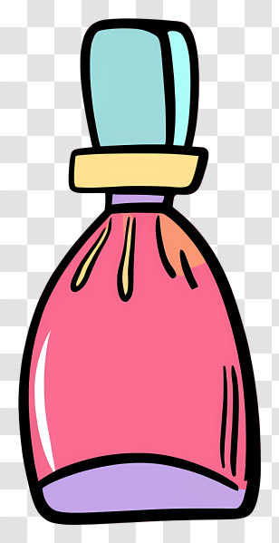 Cartoon - Stylish Pink Perfume Bottle Cartoon Design Transparent PNG