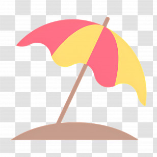 Beach Umbrella - Yellow And Red Beach Umbrella Illustration Transparent PNG