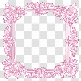 Pink Simple Frame - Elegant Ornamental Pink Frame Transparent PNG