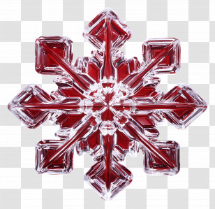 Crystal Snowflake - Red Crystal Snowflake Decoration Transparent PNG