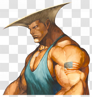 Guile - Muscular Character In Tank Top Transparent PNG