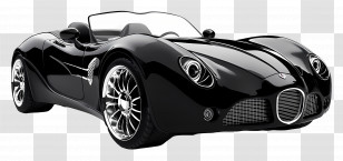 Black Convertible Car - Black Sports Car Convertible Transparent PNG