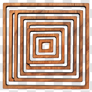 Wooden Art - Nested Wooden Squares Design Transparent PNG