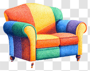 Vintage Sofa - Colorful Couch For Living Room Transparent PNG