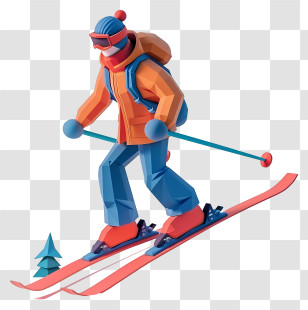 Snow Skiing - Skier In Winter Gear Transparent PNG