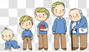 Human Life Cycle - Male Life Stages Transparent PNG