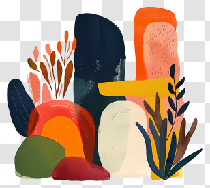 Corner - Colorful Abstract Shapes Transparent PNG