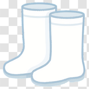 Fashion - Simple White Boots Illustration Transparent PNG