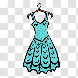 Cartoon Dress - Stylish Blue Dress On Hanger Illustration Transparent PNG