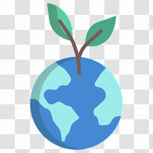 Sustainability - Earth With Plants For Nature And Environment Concept Transparent PNG