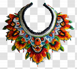 Beadwork - Colorful Beaded Necklace Transparent PNG