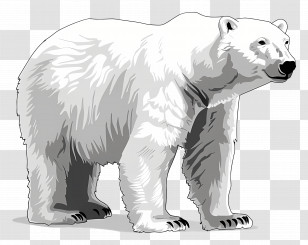 Polar Bear - Polar Bear Standing In Arctic Illustration Transparent PNG