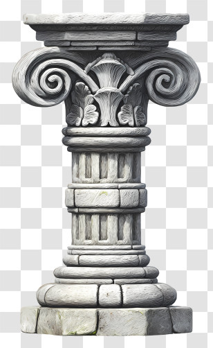 Ancient Temple Pillar - Ancient Stone Column Transparent PNG