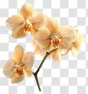 Orchid Flower - Cream Orchid Flowers With Delicate Petals Transparent PNG