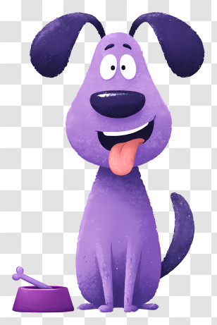 Greedy Dog - Tall Textured Purple Dog Transparent PNG