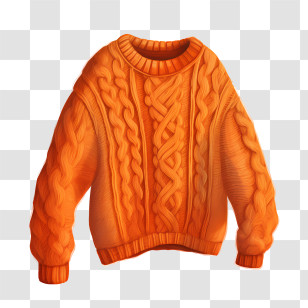 Christmas Sweater - Orange Knitted Sweater Design Transparent PNG