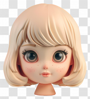 Taylor Swift - Blonde Doll Head Sculpture With Big Eyes Transparent PNG