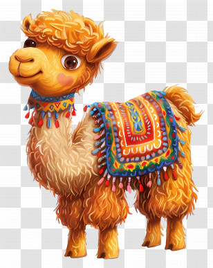 Camel - Cute Llama With Colorful Blanket Transparent PNG