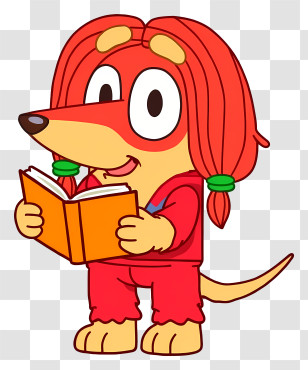Dog Reading Book - Dog With Book In Red Outfit Transparent PNG