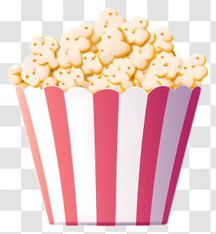 Popcorn - Popcorn In Striped Bucket Transparent PNG